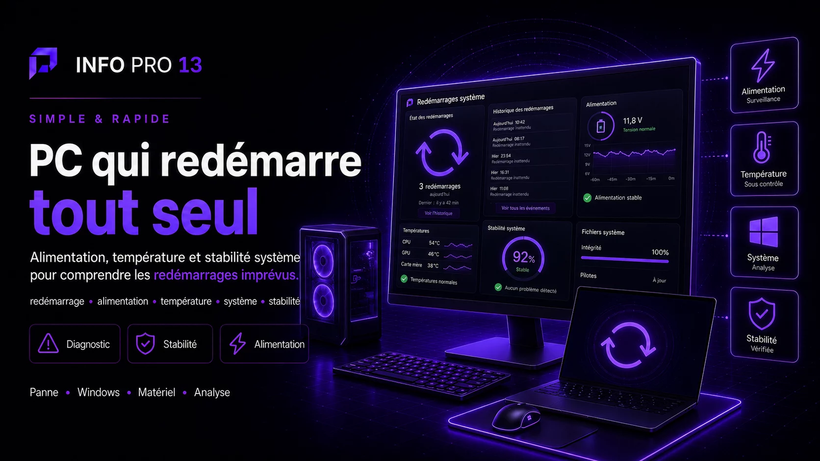 PC qui redémarre tout seul : causes et diagnostic
