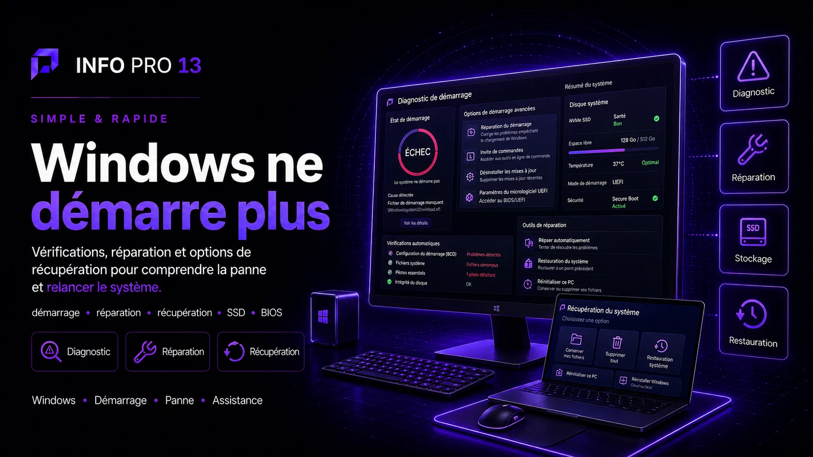 Windows ne démarre plus : diagnostic étape par étape