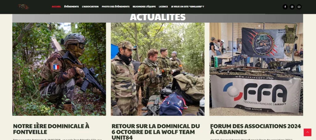 Aperçu du site GCA Airsoft réalisé par Info Pro 13