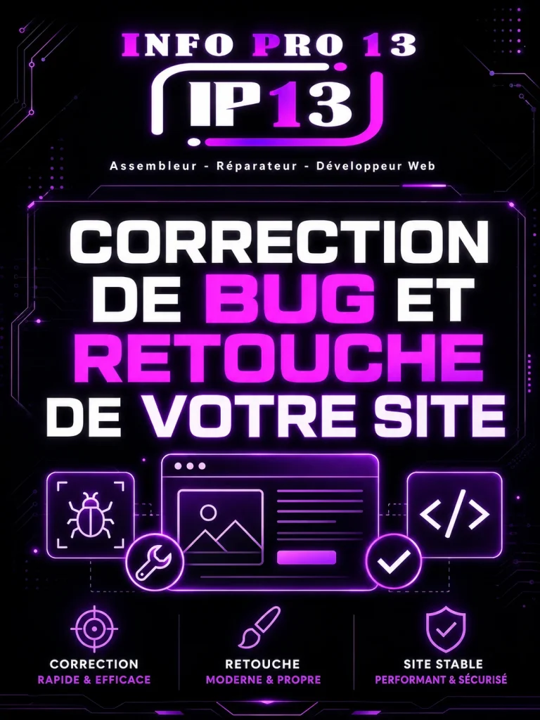 Correction de BUG et retouche de votre site