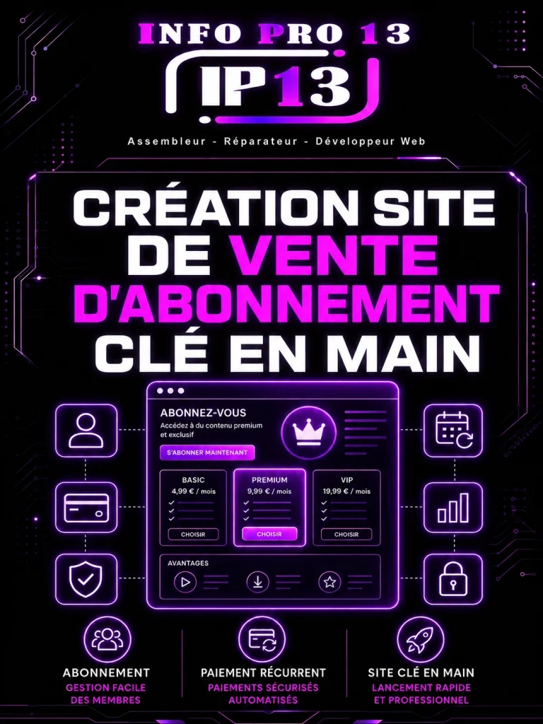 Création site de vente par abonnement